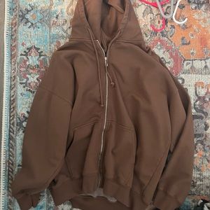 Brandy Melville Brown Zip Up Jacket
